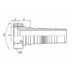 Hydr.koncovka DKJ 4SH Interlock DN25 / 1 5/16" 0°